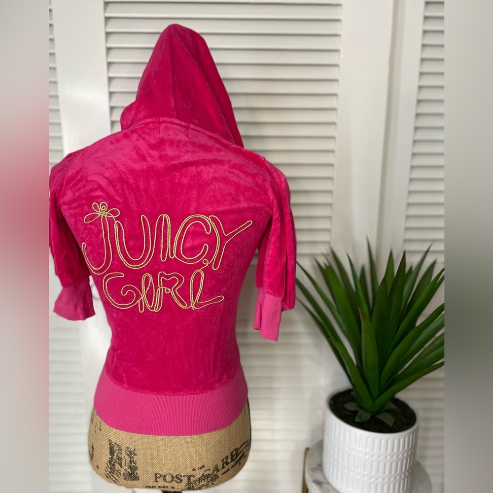 HTF Rare Vintage OG Juicy Couture Hot Pink Petite Short Sleeve Terry Tracksuit